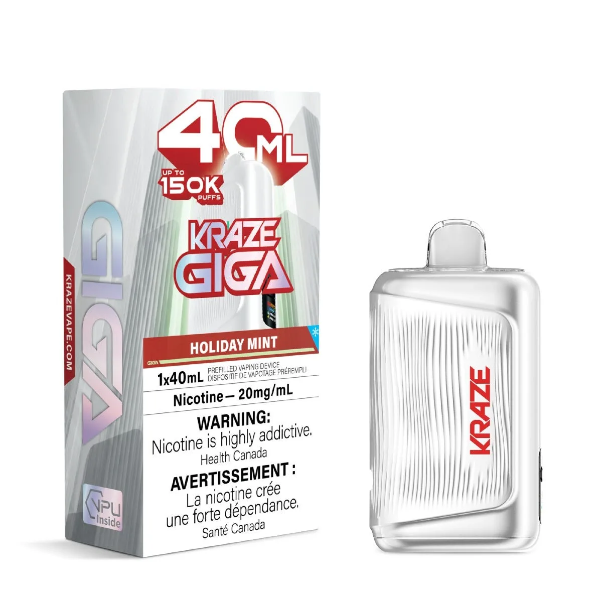 Kraze GIGA 150K Vape-Holiday Mint Ice(40ML)