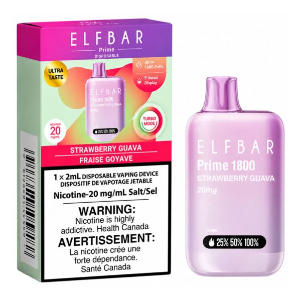 ELF BAR PRIME 1800 - STRAWBERRY  GUAVA