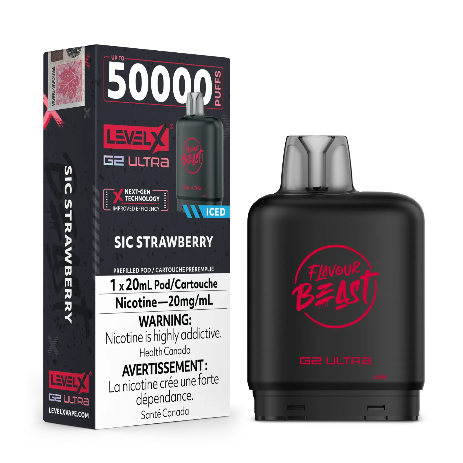 Level X G2 Ultra Pod 20ml - Flavour Beast - Sic Strawberry 20MG