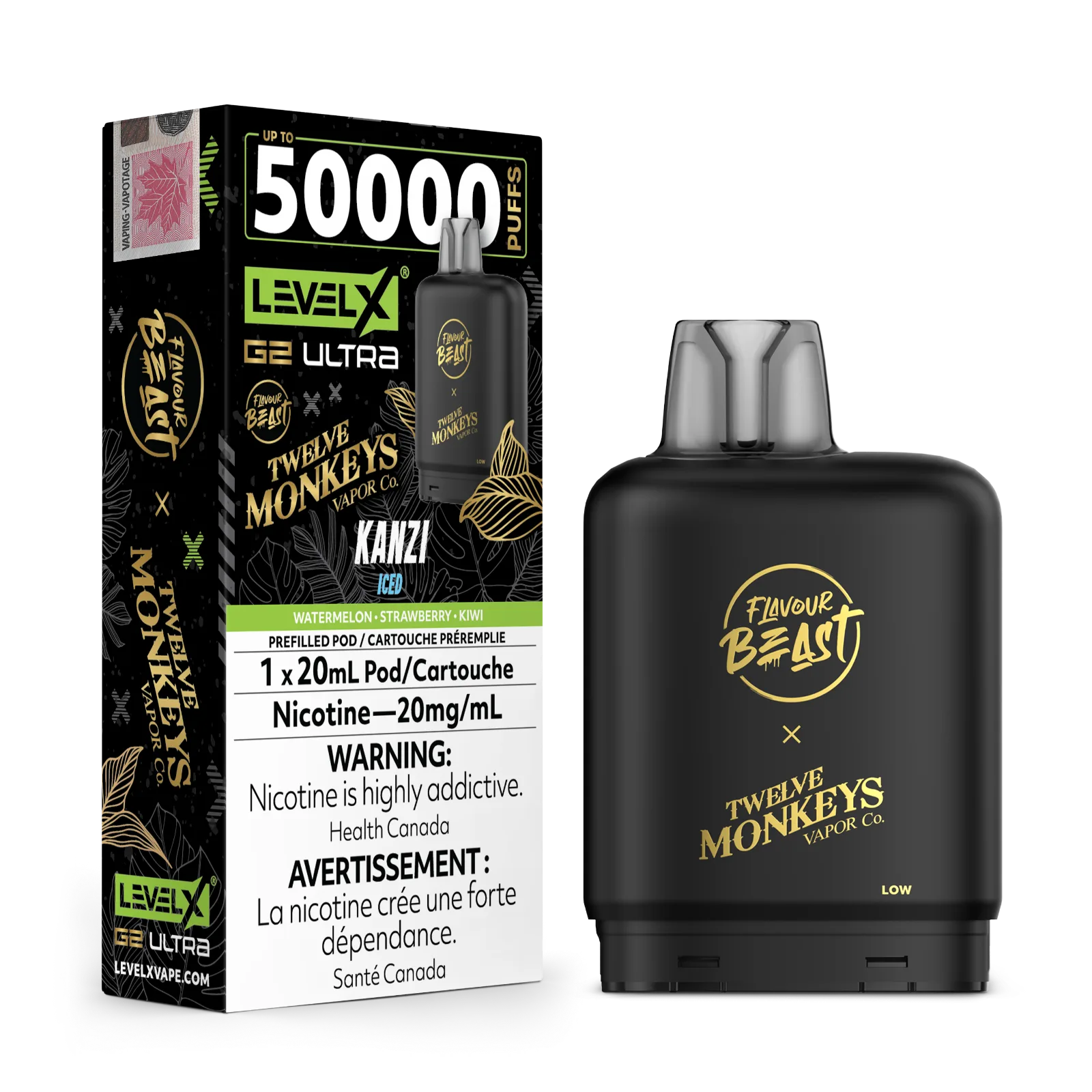 Level X G2 Ultra Pod 20ml - Flavour Beast - Kanzi Iced 20MG