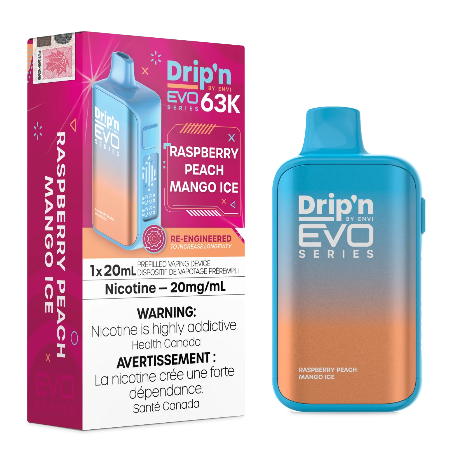 Drip'n by Envi EVO 63K - Raspberry Peach Mango Ice