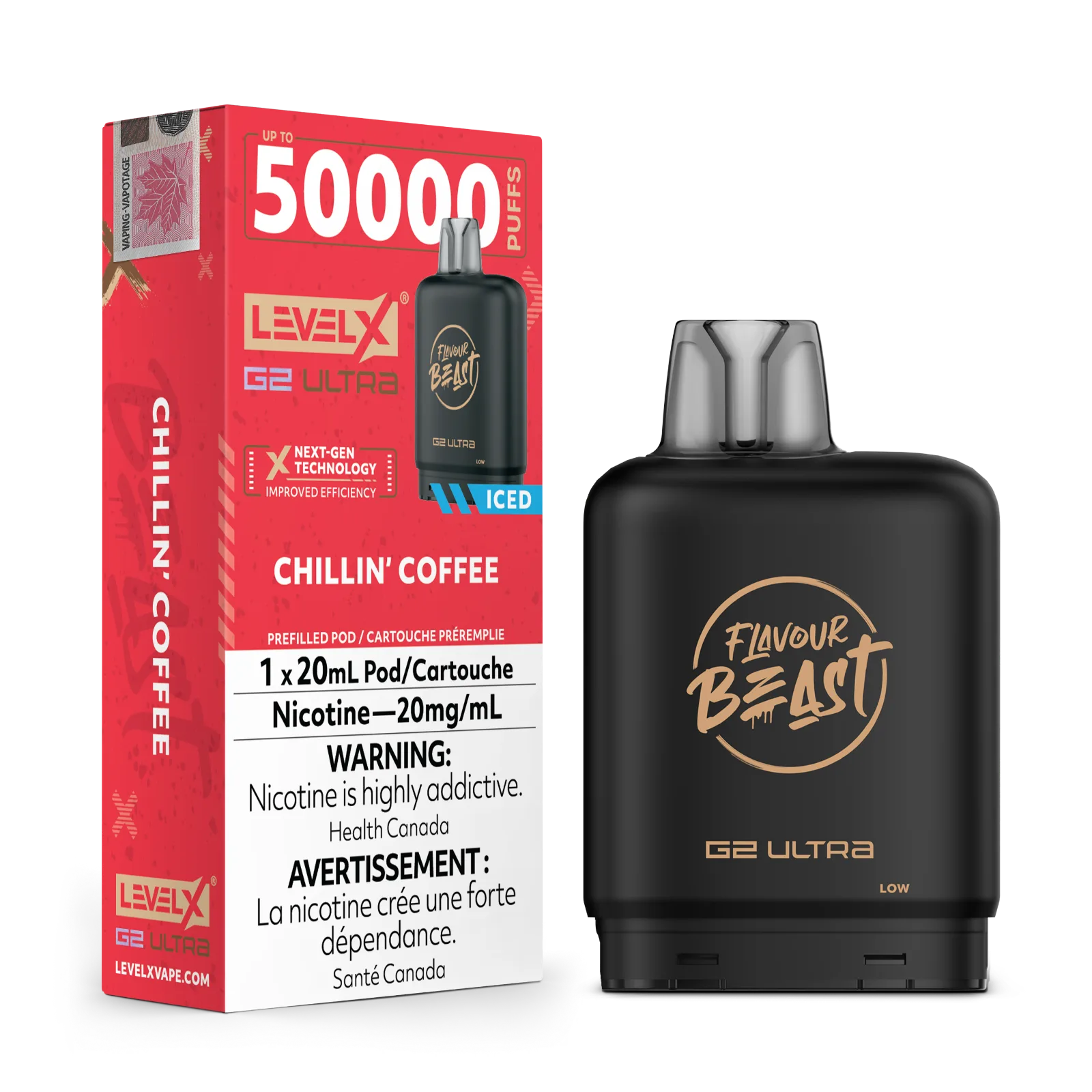 Level X G2 Ultra Pod 20ml - Flavour Beast - Chillin' Coffee Iced 20MG