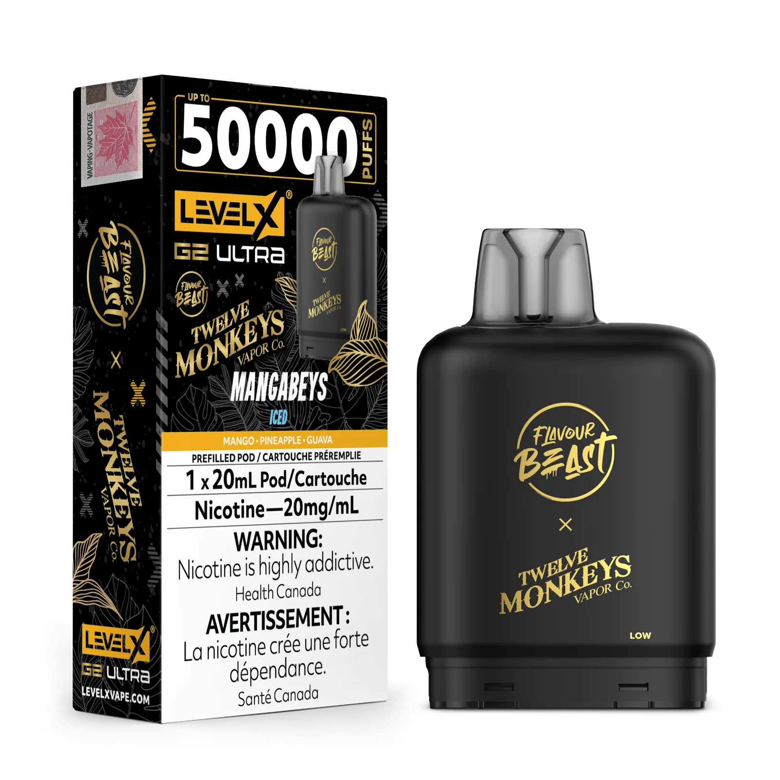 Level X G2 Ultra Pod 20ml - Flavour Beast - MANGABEYS Iced 20MG