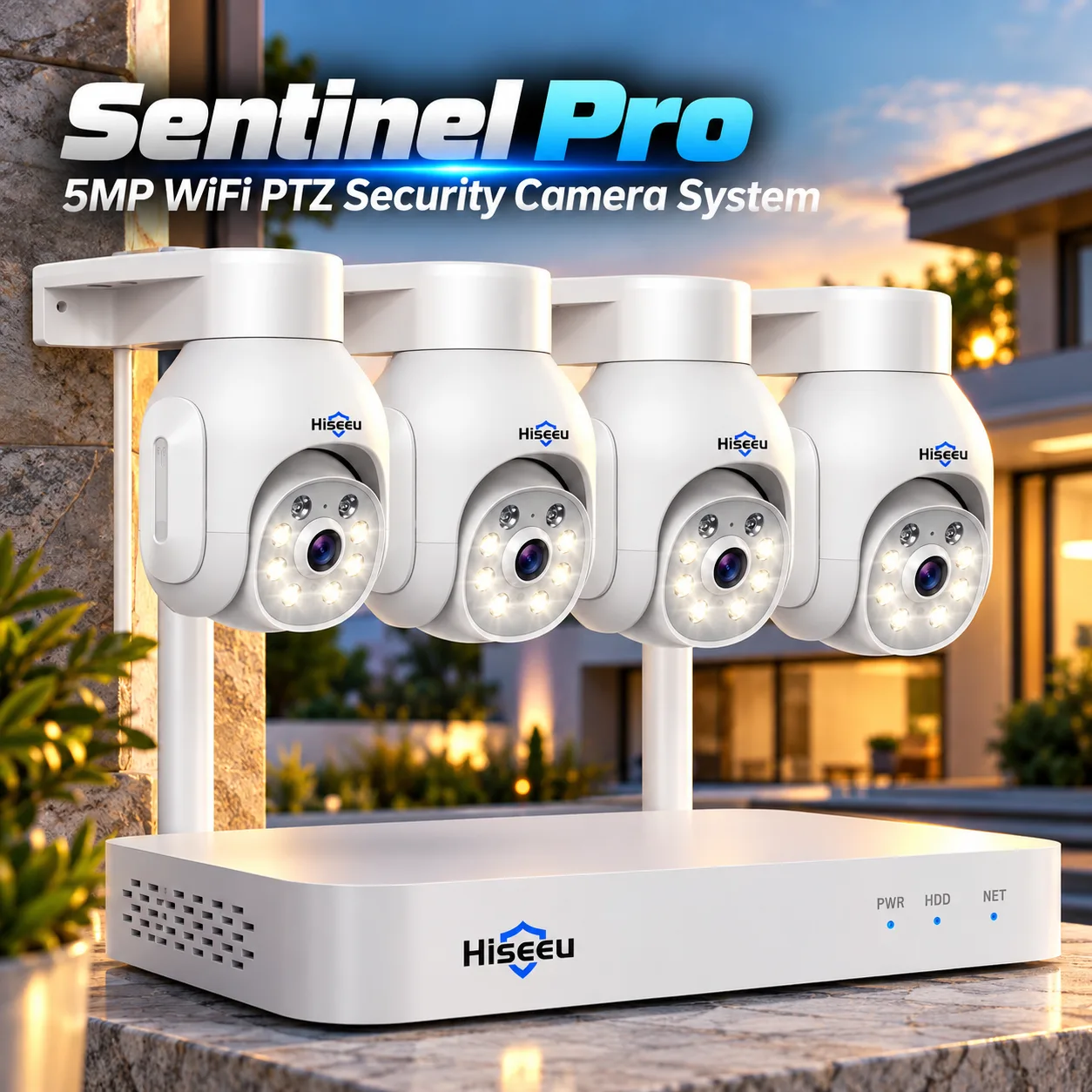 Sentinel Pro 5MP WiFi PTZ Security Camera System